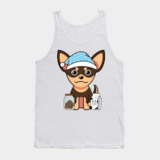 Cute small dog is having a midnight snack Tank Top